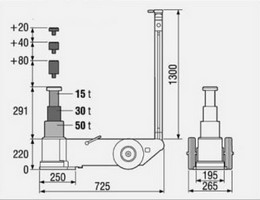 Luft-Hydraulikheber 50T3-TS220