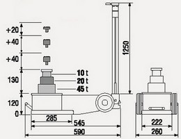 Luft-Hydraulikheber 45T3-TS120