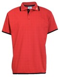Polo-Shirt-rot m.schwarzem Rand,XXL